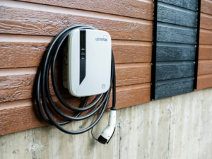 Perfect placement of EV charger outside garage
